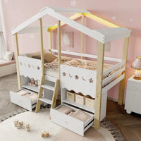 Kinder-Hausbett mit integriertem Stauraum Lilla Kids