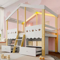 Kinder-Hausbett mit integriertem Stauraum Lilla Kids
