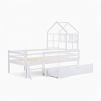 Kinder-Hausbett mit Schublade und Leiter aus massiver Kiefer Lilla Kids