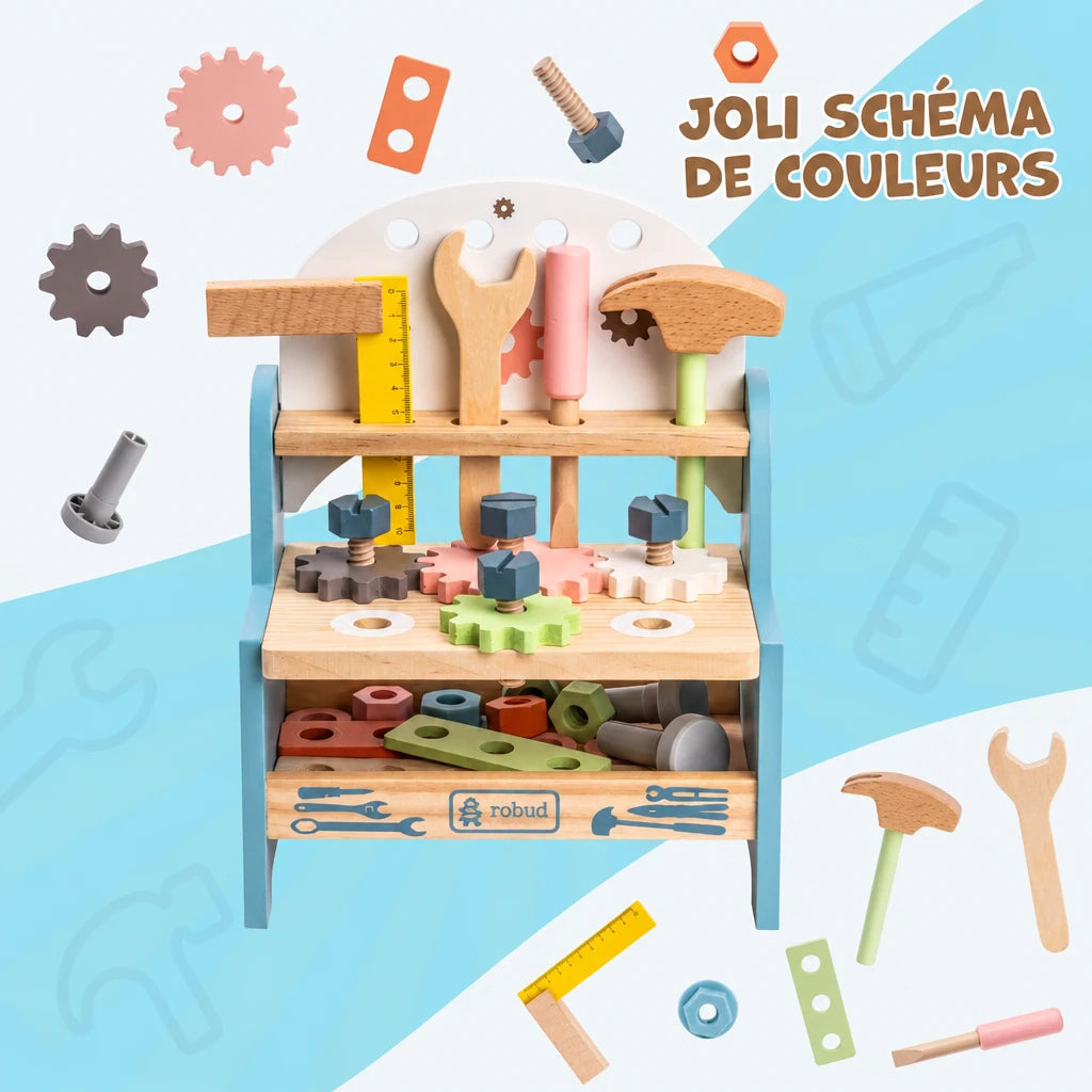 Kinder-Werkbank aus Holz mit Werkzeug Lilla Kids