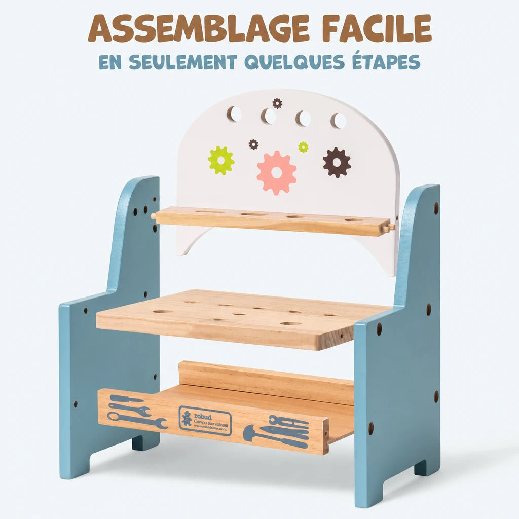 Kinder-Werkbank aus Holz mit Werkzeug Lilla Kids