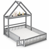 Kinderbett 140x200 mit abnehmbarem Dach und Bücherregal Lilla Kids