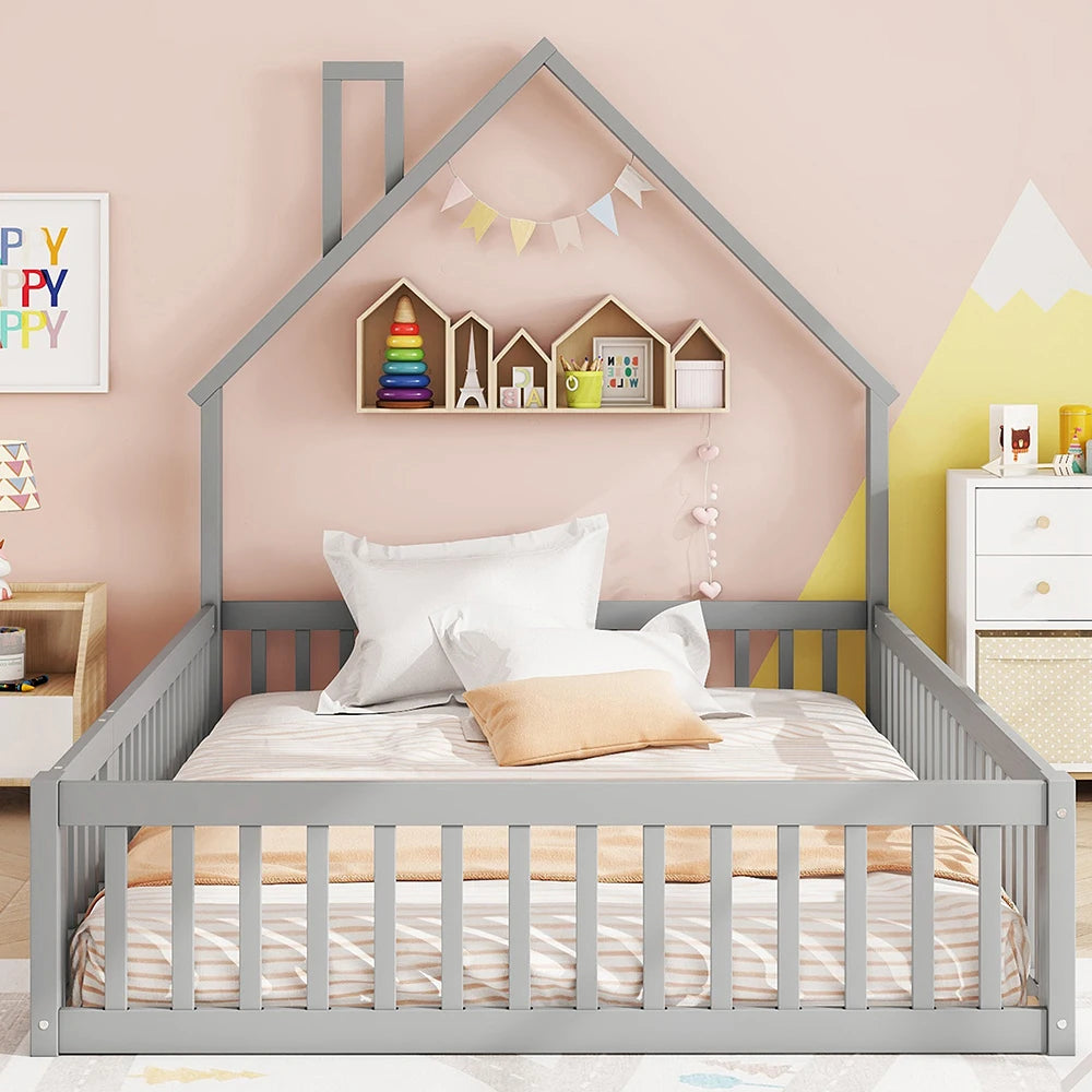 Kinderbett in Kaminform mit Rausfallschutz 140x190 Lilla Kids
