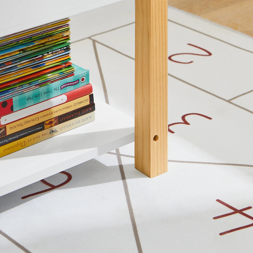 Kinderbücherregal aus Holz in Weiß mit Ablagen Lilla Kids