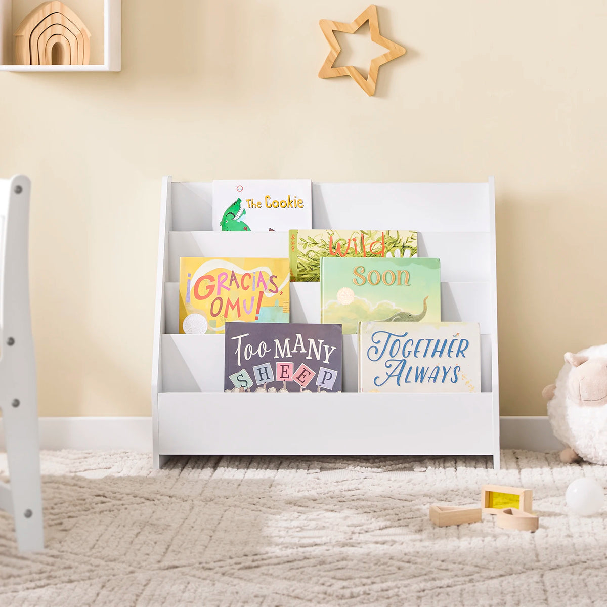Kinderbücherregal in Fächerform mit geschlossenem Fach Lilla Kids