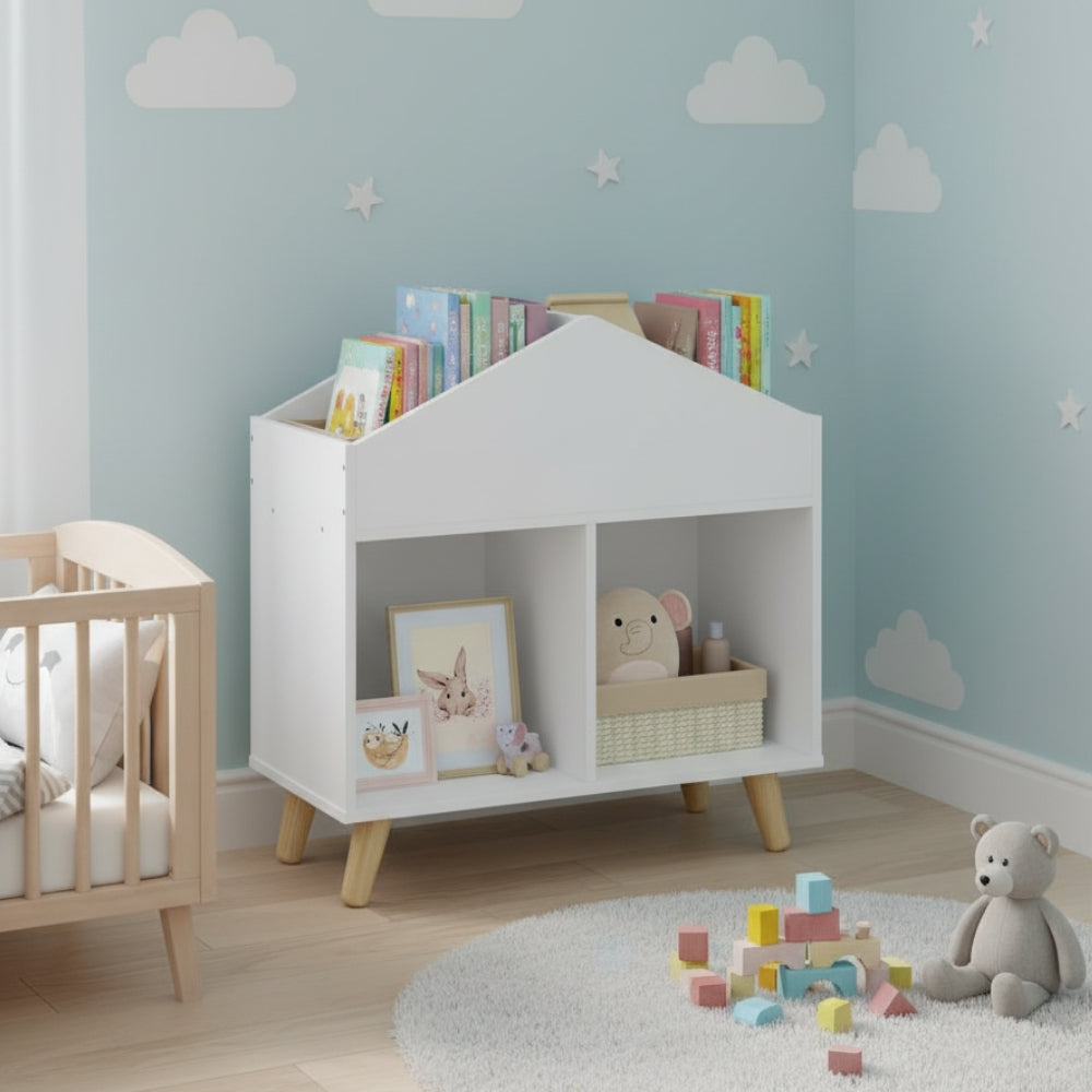 Kinderbücherregal in Hausform mit offenem Stauraum Lilla Kids