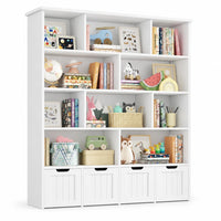 Kinderbücherregal mit 11 Fächern und 4 Schubladen, 146 cm Lilla Kids