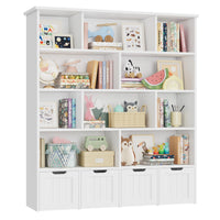 Kinderbücherregal mit 11 Fächern und 4 Schubladen, 146 cm Lilla Kids