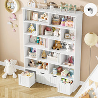 Kinderbücherregal mit 13 Fächern und 4 Schubladen, 175 cm Lilla Kids