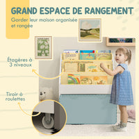 Kinderbücherregal mit 3 Ebenen und Schublade Lilla Kids