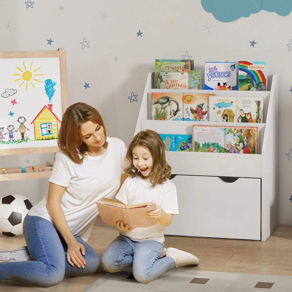 Kinderbücherregal mit 3 Ebenen und Schublade Lilla Kids
