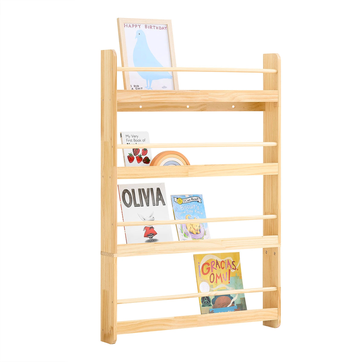 Kinderbücherregal mit 4 Ebenen aus Holz, 80 x 118 cm Lilla Kids