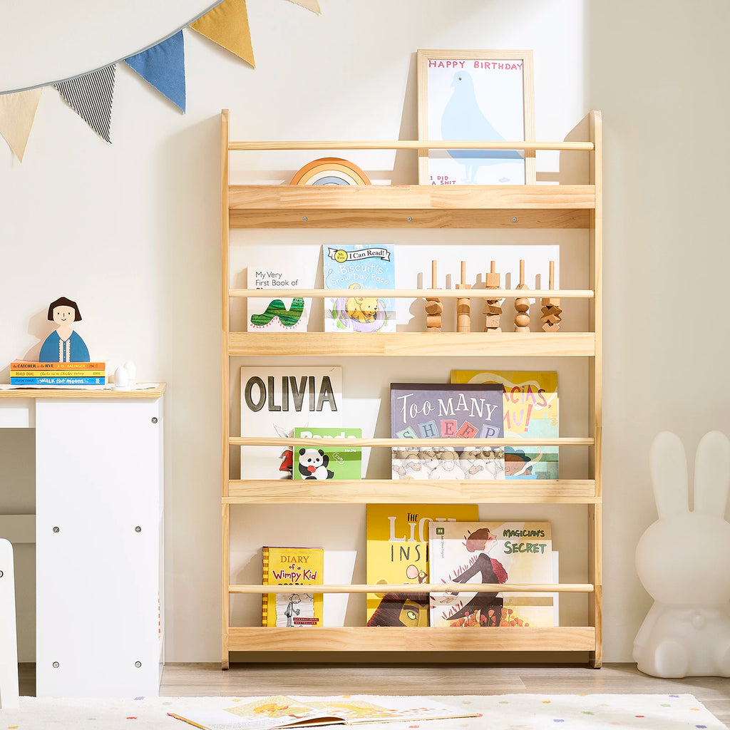 Kinderbücherregal mit 4 Ebenen aus Holz, 80 x 118 cm Lilla Kids
