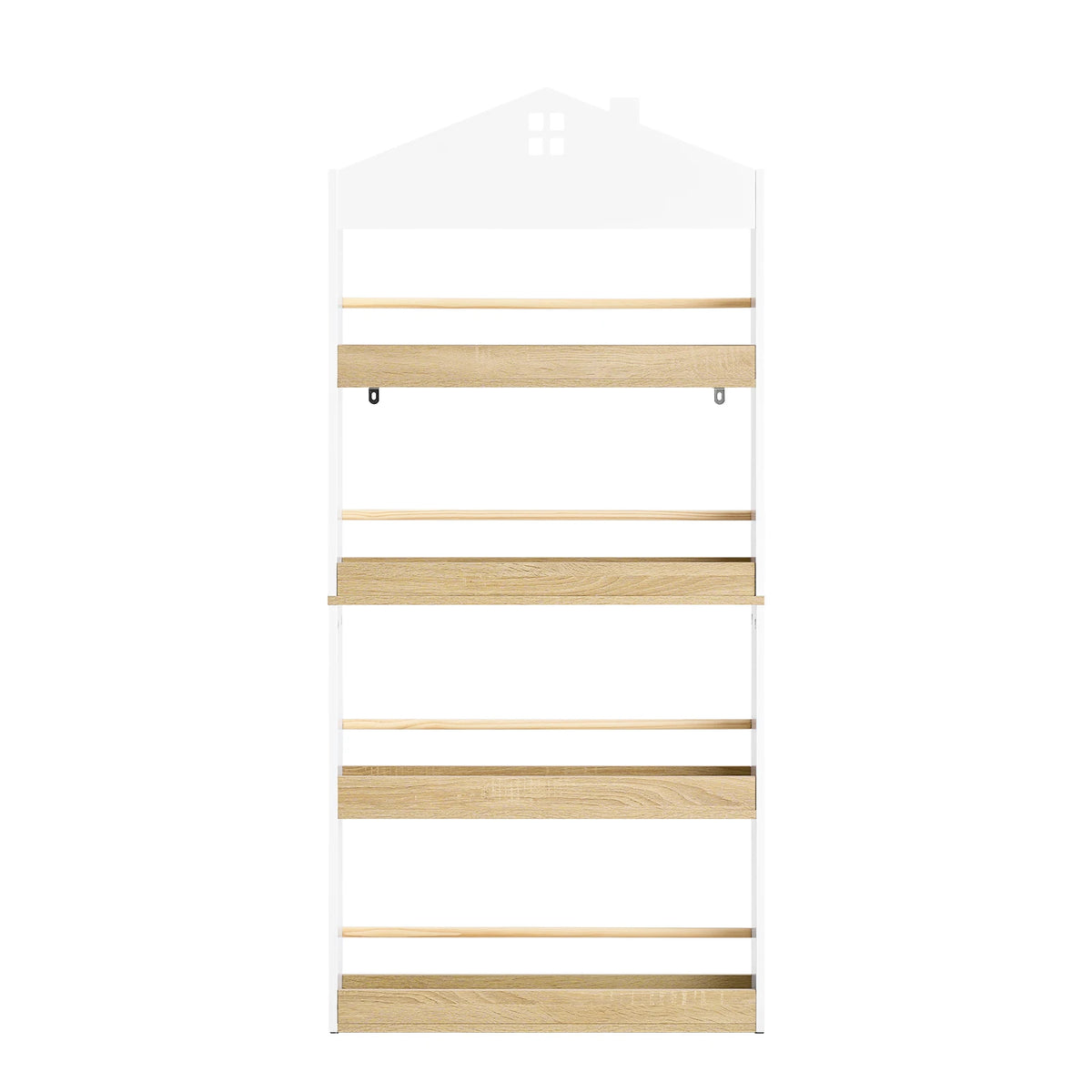 Kinderbücherregal mit 4 Ebenen in Weiß-Natur, 60 x 130 cm Lilla Kids