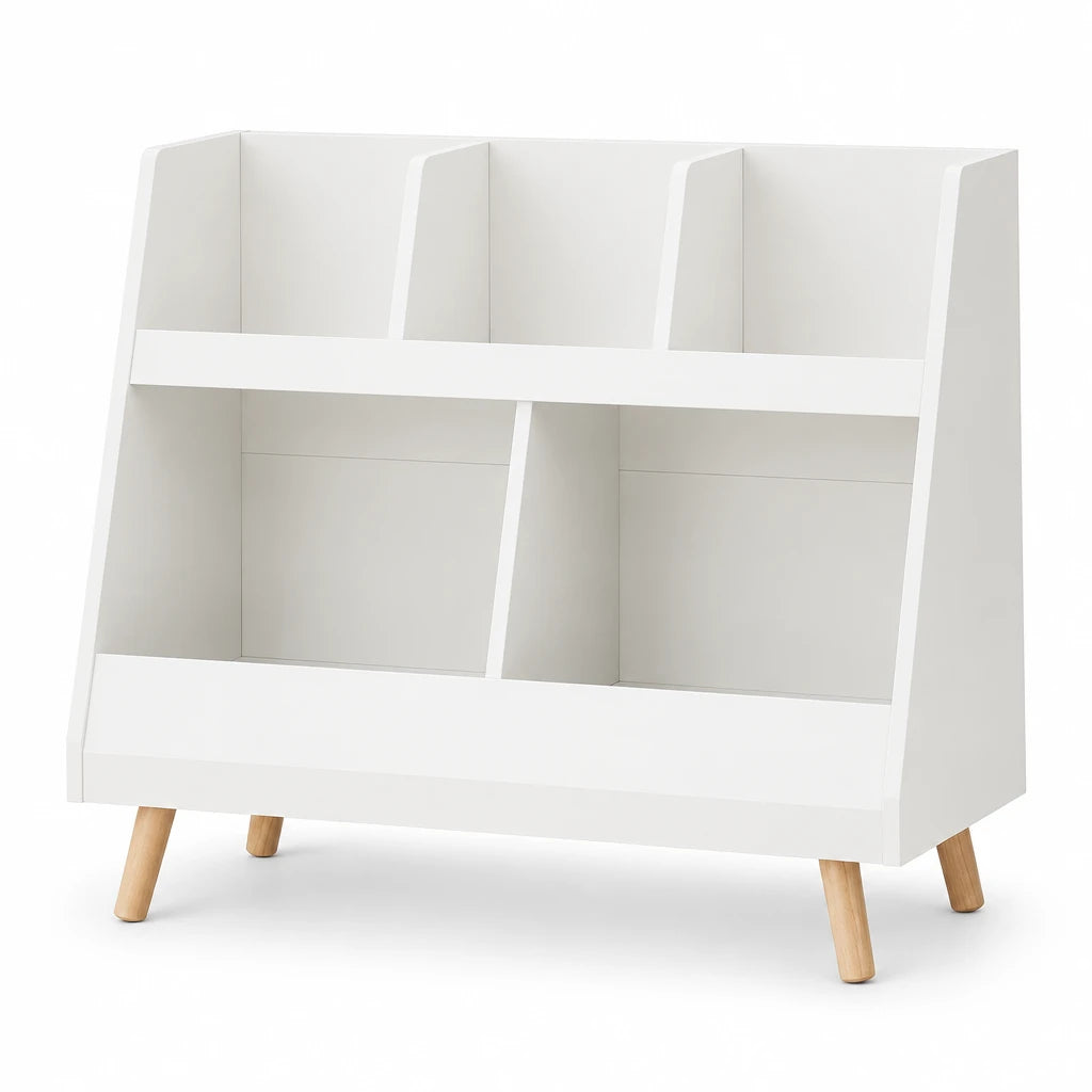 Kinderbücherregal mit 5 Fächern und Holzfüßen Lilla Kids