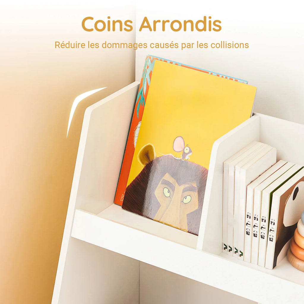 Kinderbücherregal mit 5 Fächern und Holzfüßen Lilla Kids