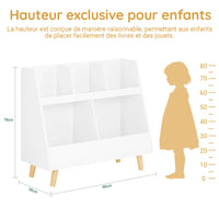 Kinderbücherregal mit 5 Fächern und Holzfüßen Lilla Kids