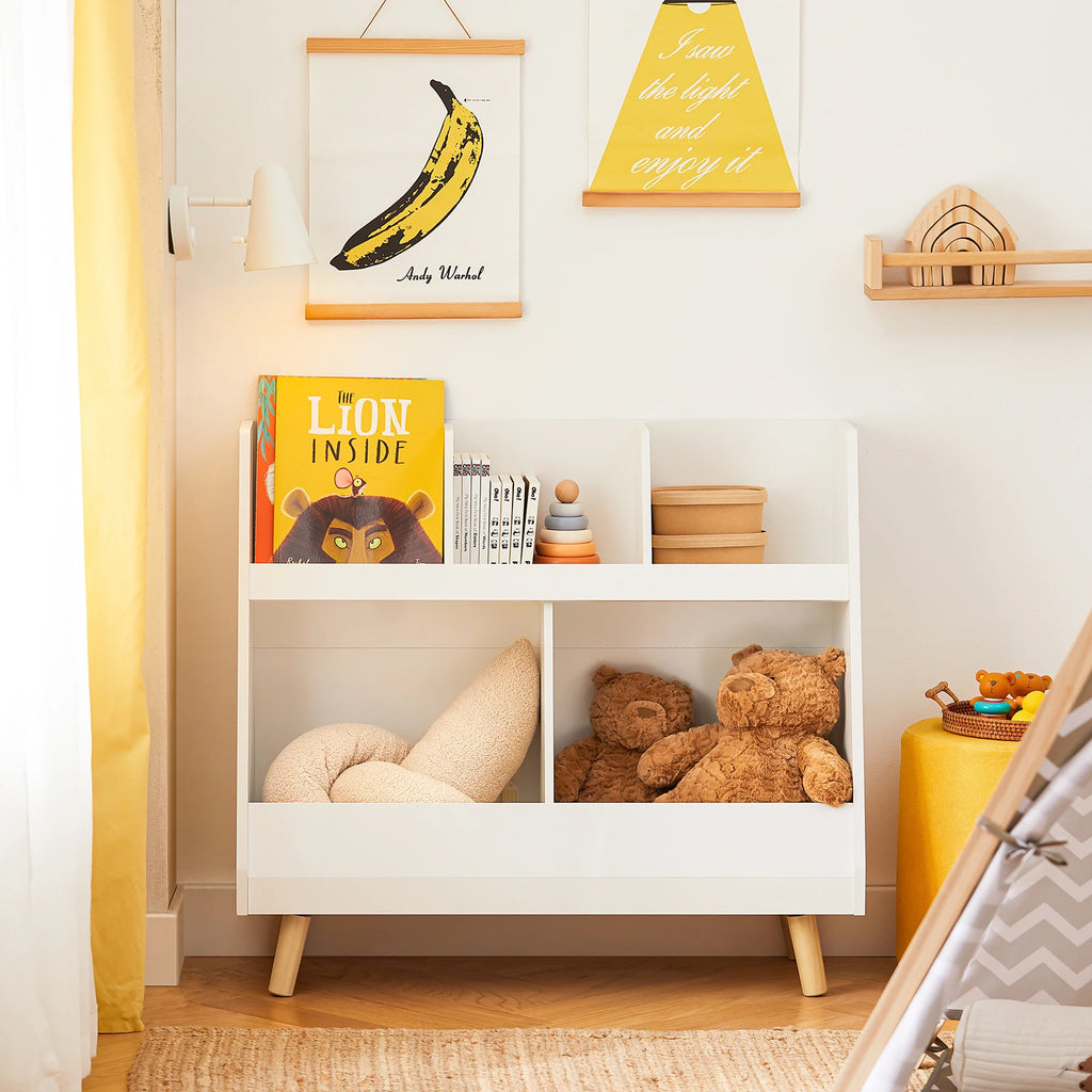 Kinderbücherregal mit 5 Fächern und Holzfüßen Lilla Kids