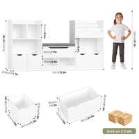 Kinderbücherregal mit Sitzbank und 3 Schubladen, 183 cm Lilla Kids