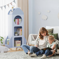 Kinderbücherregal Rakete in Blau – 120 cm Lilla Kids