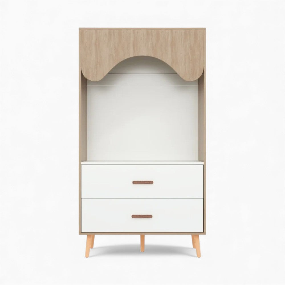 Kinderkleiderschrank aus Holz in Weiß mit Schubladen Lilla Kids