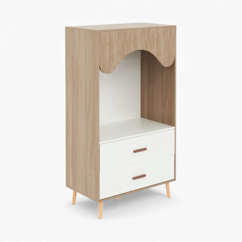 Kinderkleiderschrank aus Holz in Weiß mit Schubladen Lilla Kids