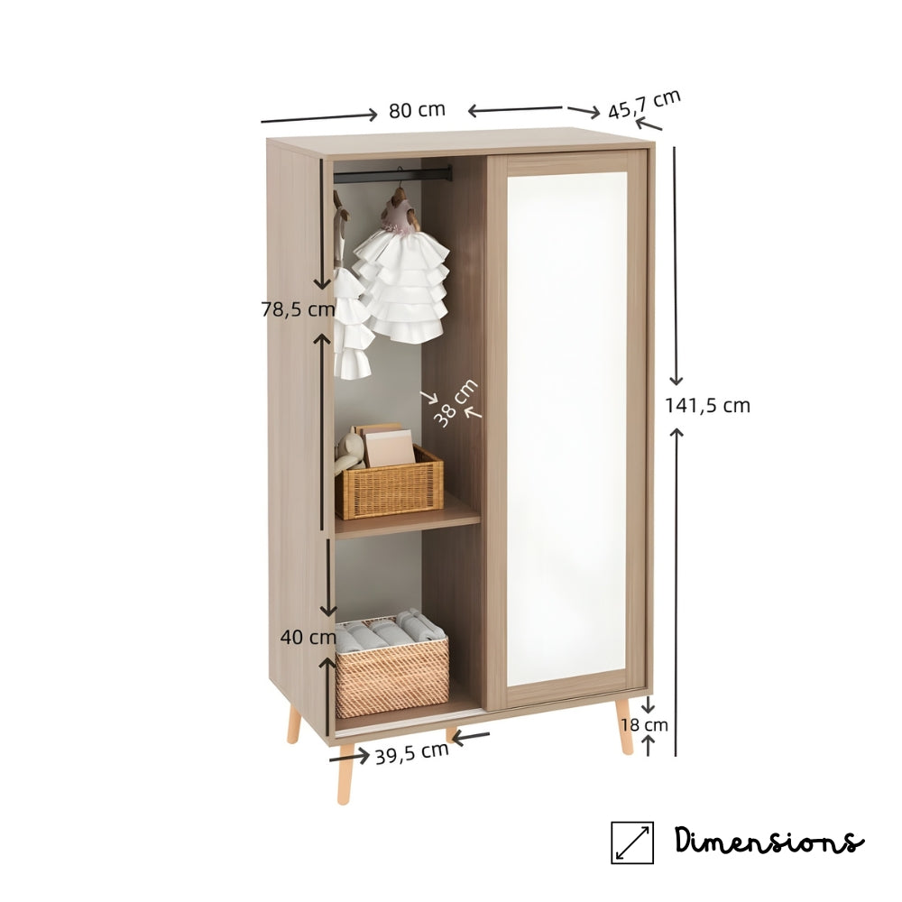 Kinderkleiderschrank mit Schiebetüren Lilla Kids