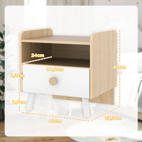 Kindernachttisch aus Holz mit Schublade Lilla Kids