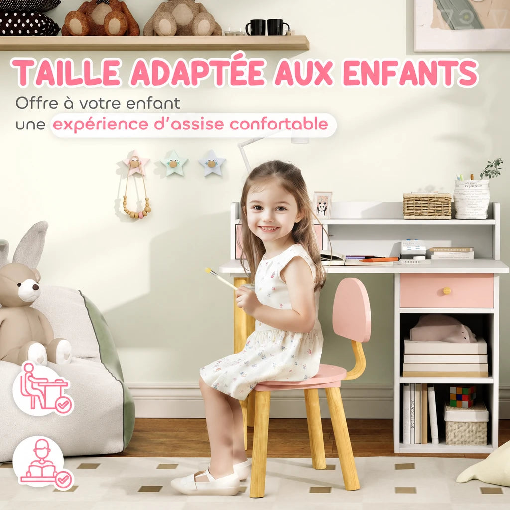Kinderschreibtisch mit Stuhl, Schubladen und Regalen Lilla Kids
