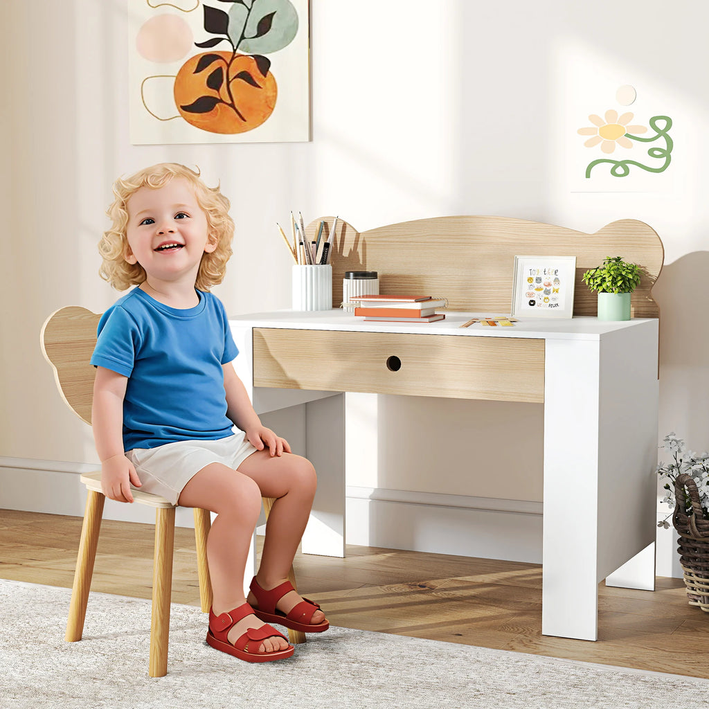 Kinderschreibtisch-Set mit Stuhl und Schublade Lilla Kids