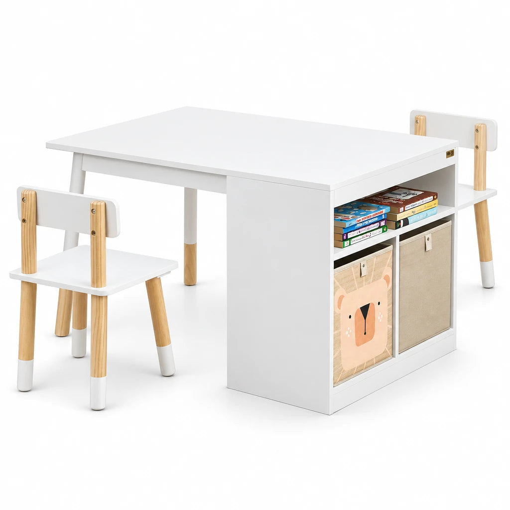 Kinderspieltisch mit 2 Stühlen und Stauraum Lilla Kids