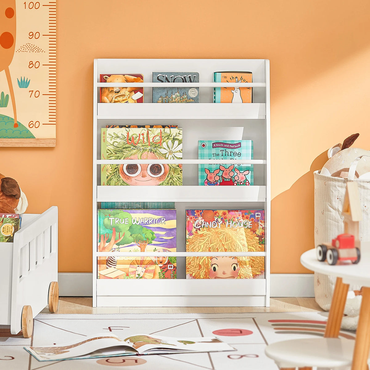 Kinderwandregal mit 3 Ebenen in Weiß Lilla Kids