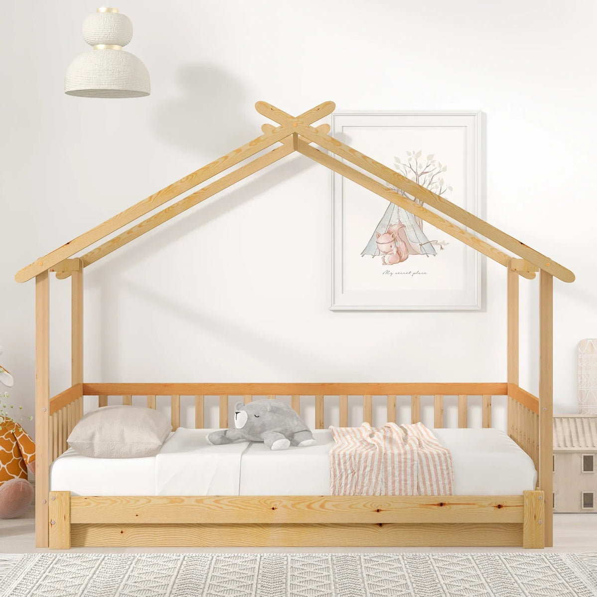 Ausziehbares Kinder-Hausbett aus Holz Lilla Kids