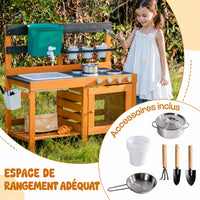 Matschküche aus Holz mit abnehmbarer Spüle Lilla Kids