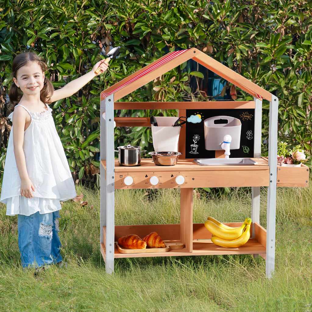 Matschküche für Kinder mit Spüle und Dach Lilla Kids