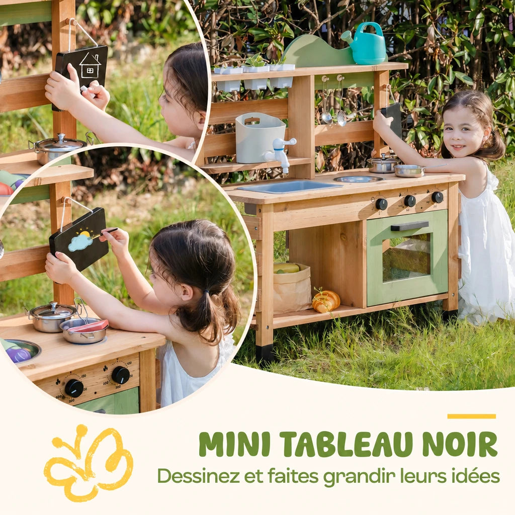 Matschküche mit Spüle, Wasserhahn und Tafel Lilla Kids