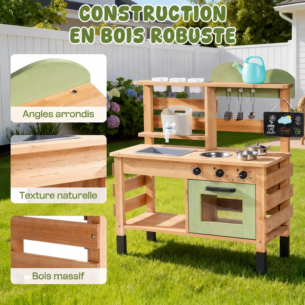 Matschküche mit Spüle, Wasserhahn und Tafel Lilla Kids