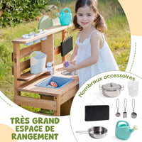 Matschküche mit Spüle, Wasserhahn und Tafel Lilla Kids