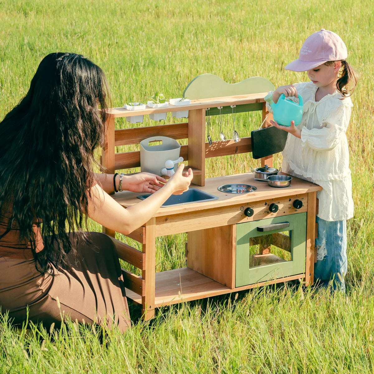 Matschküche mit Spüle, Wasserhahn und Tafel Lilla Kids