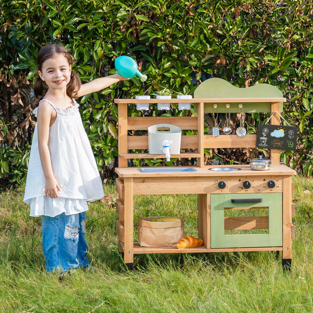 Matschküche mit Spüle, Wasserhahn und Tafel Lilla Kids