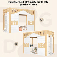 Mitwachsendes Hausbett Etagenbett mit Fenstern 90x200 Lilla Kids