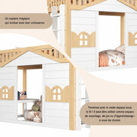 Mitwachsendes Hausbett Etagenbett mit Fenstern 90x200 Lilla Kids