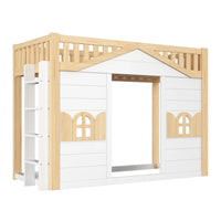 Mitwachsendes Hausbett Etagenbett mit Fenstern 90x200 Lilla Kids