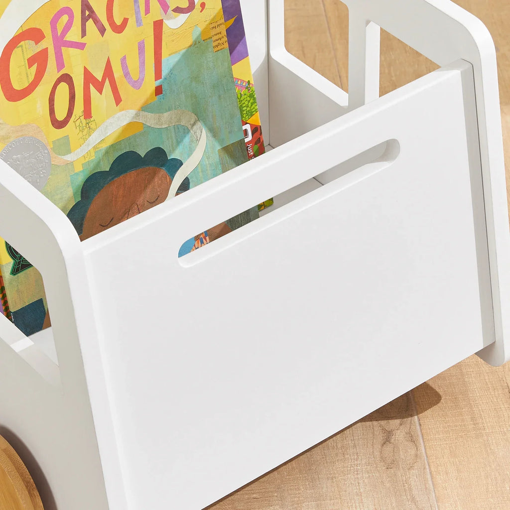 Mobiles Kinderbücherregal mit Bambusrollen Lilla Kids