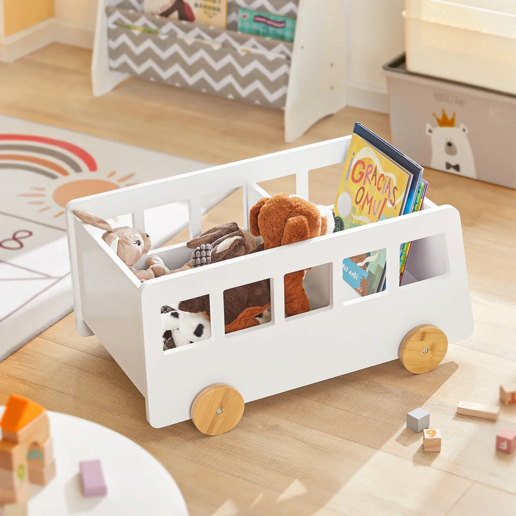 Mobiles Kinderbücherregal mit Bambusrollen Lilla Kids