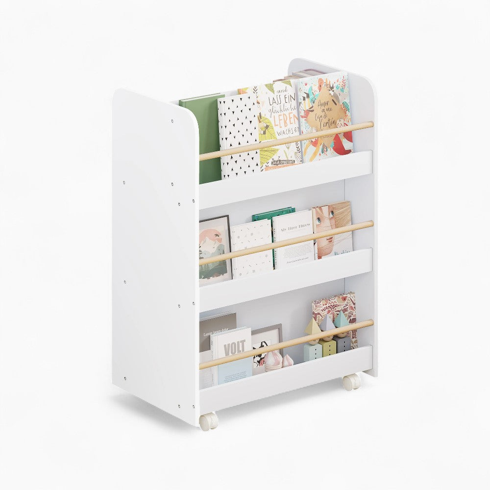 Mobiles Kinderbücherregal mit Rollen und Stauraum Lilla Kids