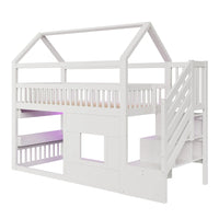 Montessori-Hausbett mit Treppe und Regal 90x200 Lilla Kids