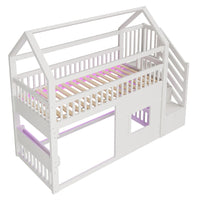 Montessori-Hausbett mit Treppe und Regal 90x200 Lilla Kids