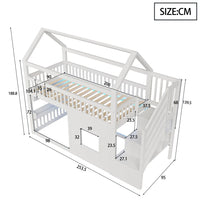 Montessori-Hausbett mit Treppe und Regal 90x200 Lilla Kids