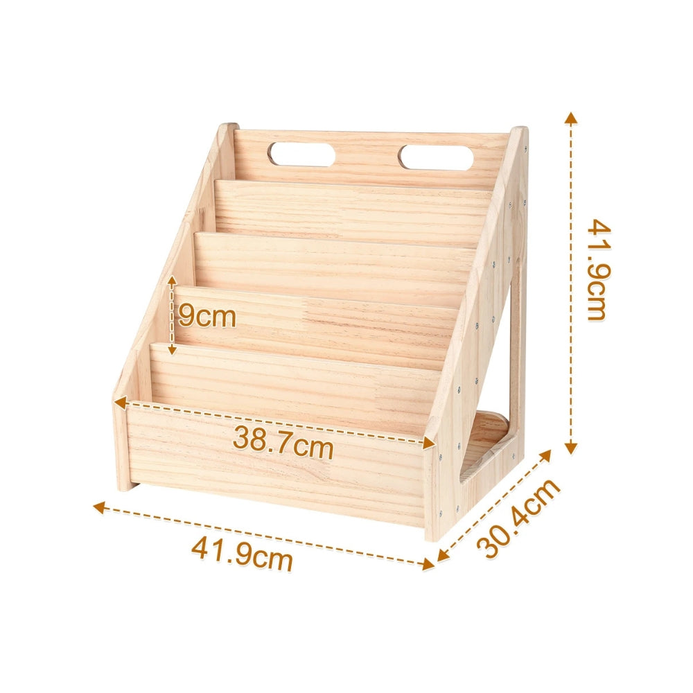 Montessori-Kinderbücherregal aus naturbelassenem Holz Lilla Kids